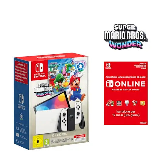 Nintendo Switch Oled White Super Mario Wonder +12M