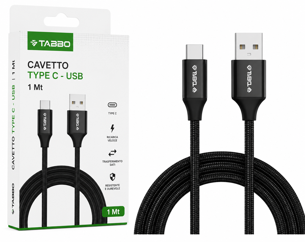 Tabbo - Cavetto Type C - Usb 1 Mt
