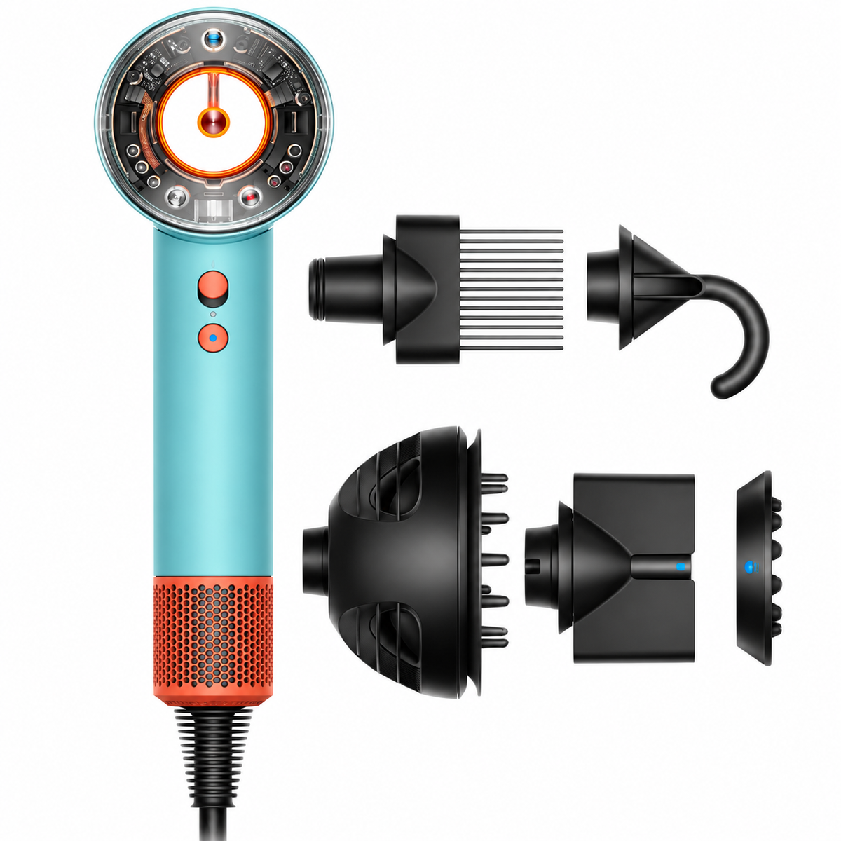 Dyson Supersonic Nural HD16 Asciugacapelli 1600W Acquamarina/Tangerine